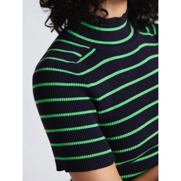 Free Assembly Women's Cozy Yarn Mock Neck Sweater, Short Sleeves, Size L, - Picture 4 of 5